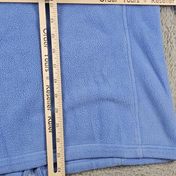 L.L.Bean Fleece Jacket Womens Medium Blue Polartec Full Zip Cozy Stretch 259072 - Picture 11 of 13